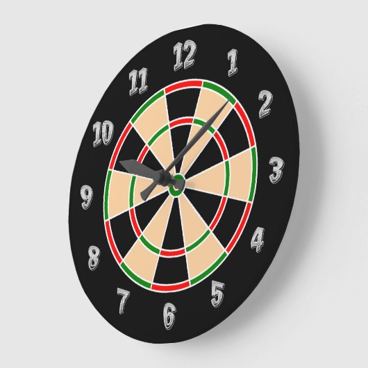 Dartboard Wall Clock. Große Wanduhr (Winkel)