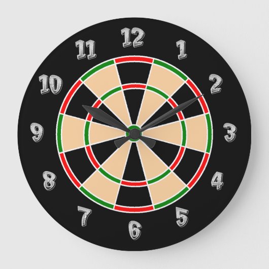 Dartboard Wall Clock. Große Wanduhr (Vorderseite)