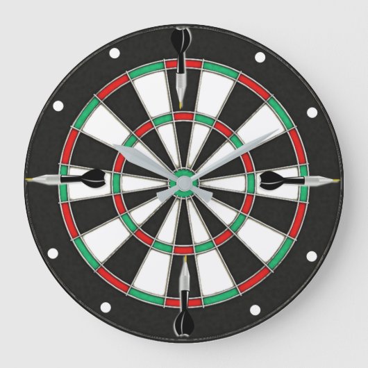 Dartboard Wall Clock Große Wanduhr (Vorderseite)