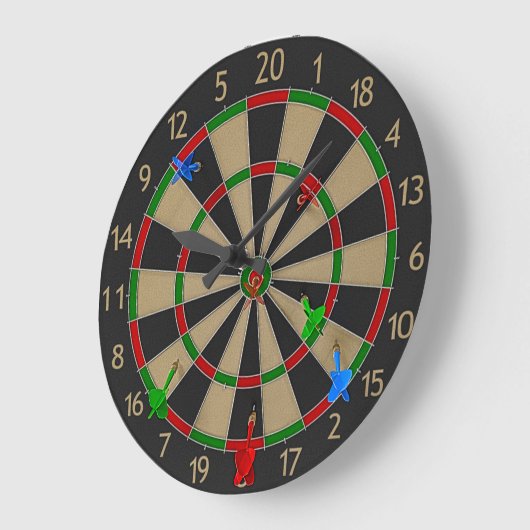 Dartboard Wall Clock Große Wanduhr (Winkel)