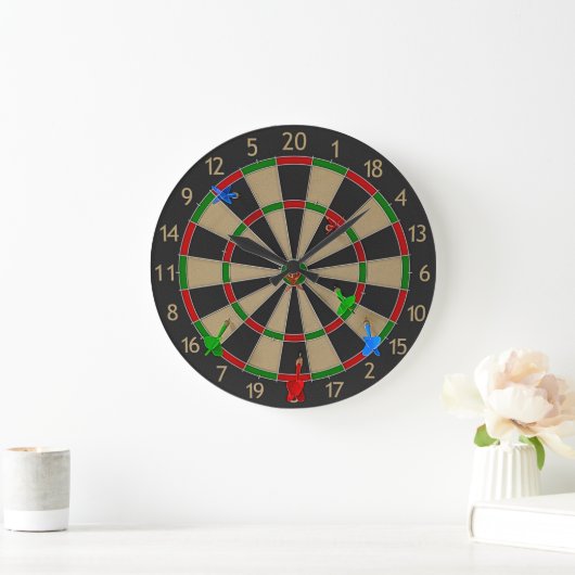 Dartboard Wall Clock Große Wanduhr (Zuhause)