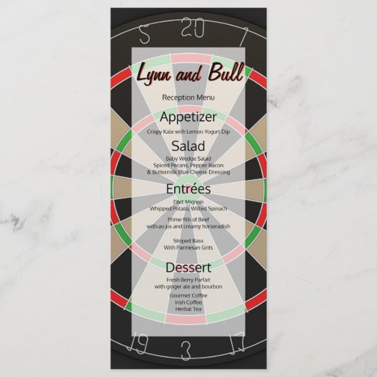 Dartboard Wedding Menu Menükarte (Vorderseite)