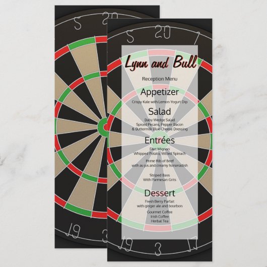 Dartboard Wedding Menu Menükarte (Vorne/Hinten)