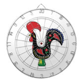 Dartboard White Red Rooster Dartscheibe (vorne)
