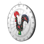 Dartboard White Red Rooster Dartscheibe (Vorderseite rechts)