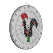 Dartboard White Red Rooster Dartscheibe (Vorderseite Links)