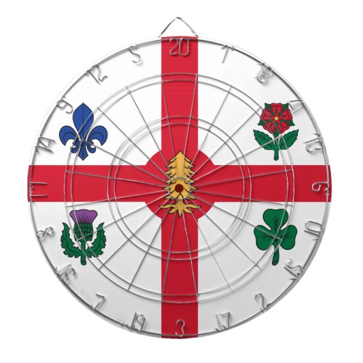 Dartboard with Flag of Montreal, Canada Dartscheibe (vorne)