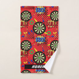 Dartboards Darts Comic Buchstil personalisiert Handtuch
