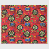 Dartboards für Darts Player Comic Buchmuster Geschenkpapier (Flach)