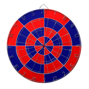 Dartboards mit blau-rot geometrischer Gestaltung Dartscheibe