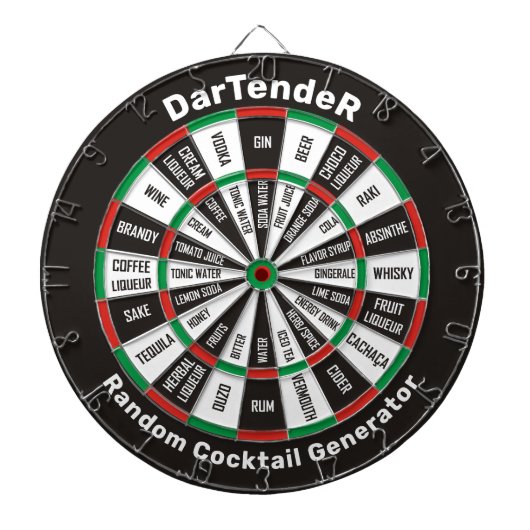 Dartender, Random Cocktail Dartboard Dartscheibe (vorne)