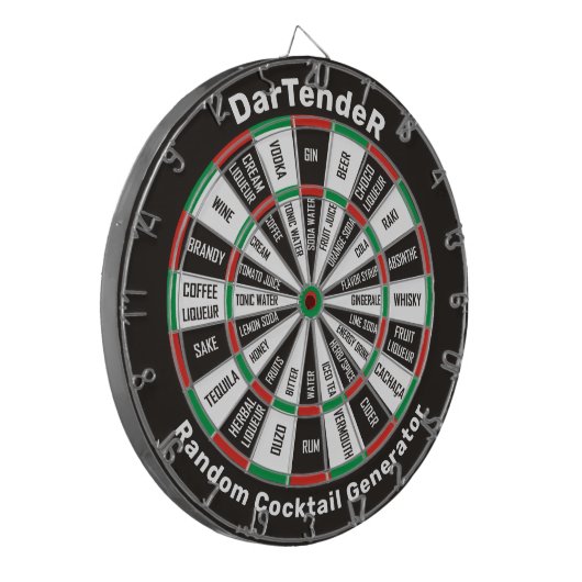 Dartender, Random Cocktail Dartboard Dartscheibe (Vorderseite Links)