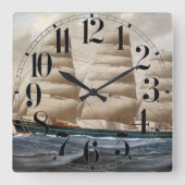 Dartford Sailing 1910 Quadratische Wanduhr (Vorderseite)