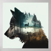 Darth Toast & Wolff: Doppelexposition im Wald Poster (Vorne)