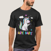 Darti Darti Niedlich Unicorn Darts Player Darts T-Shirt (Vorderseite)