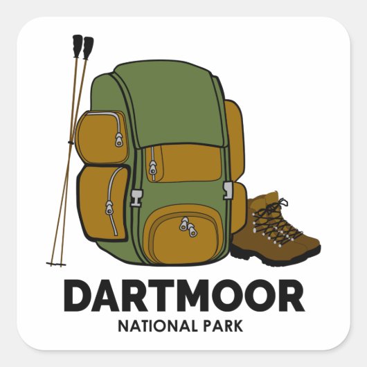 Dartmoor National Park Backpack Quadratischer Aufkleber (Vorderseite)