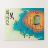 Dartmoor National Park Map Reiseposter Puzzle (Horizontal)