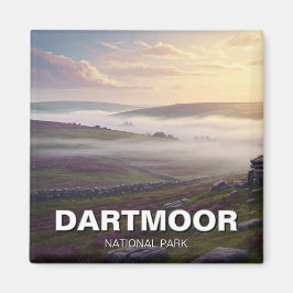 Dartmoor National Park Misty Travel Magnet