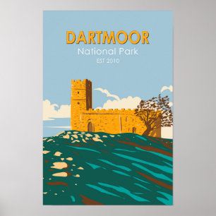 Dartmoor Nationalpark Brentor Kirche England Poster