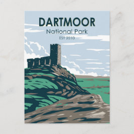 Dartmoor Nationalpark Burg Ruins England Postkarte