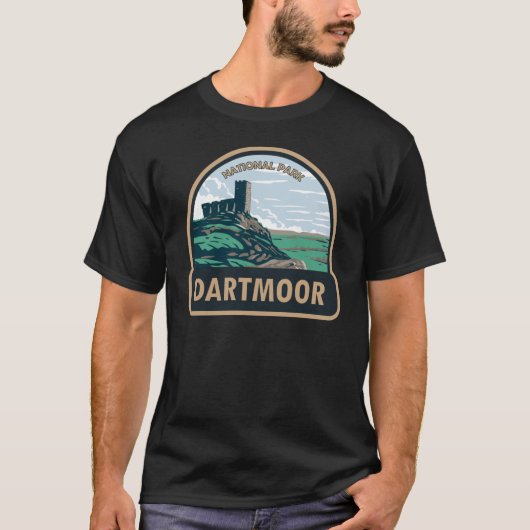Dartmoor Nationalpark Burg Ruins England T-Shirt (Vorderseite)