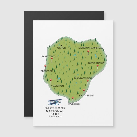 Dartmoor Nationalpark England Karte (Vorne/Hinten)