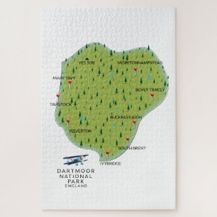 Dartmoor Nationalpark England Karte Puzzle