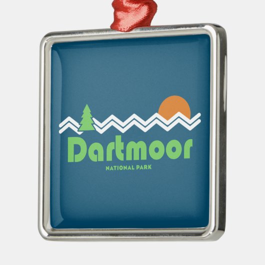 Dartmoor Nationalpark Retro Ornament Aus Metall (Links)