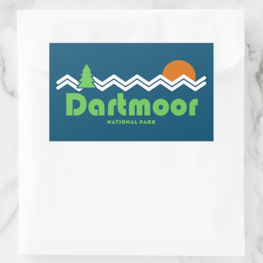 Dartmoor Nationalpark Retro Rechteckiger Aufkleber (Tasche)