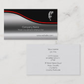 Dartmoor Pony Portrait, roter Swoosh, metallischer Visitenkarte (Vorne/Hinten)