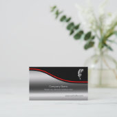 Dartmoor Pony Portrait, roter Swoosh, metallischer Visitenkarte (Stehend Vorderseite)