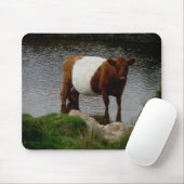 Dartmoor schnallte Galloway-Kuh um, die im Fluss Mousepad (Mit Mouse)