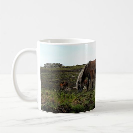 Dartmoor wilde Ponys Kaffeetasse (Links)