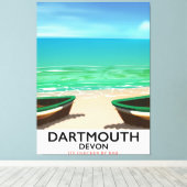 Dartmouth Devon Beach Poster Leinwanddruck (Insitu (Holzboden))