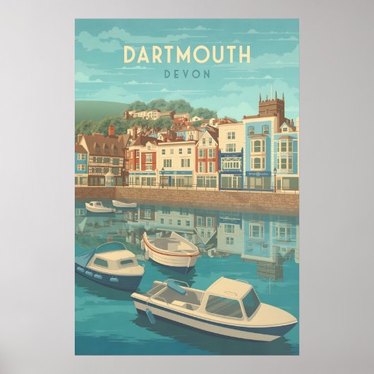 Dartmouth Devon Seaside Travel Poster (Vorne)
