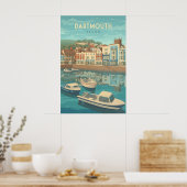 Dartmouth Devon Seebad Reiseplakat Poster (Küche)