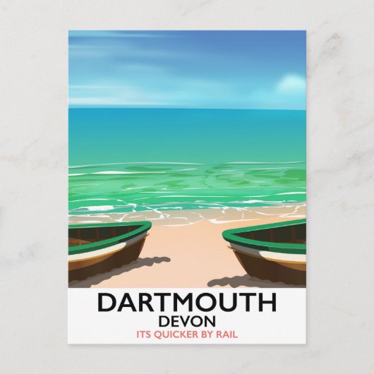 Dartmouth Devon Strandposter Postkarte (Vorderseite)