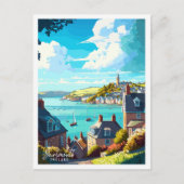 Dartmouth England Vintage Illustration Postkarte (Vorderseite)