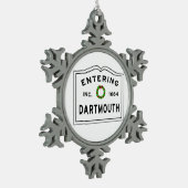 Dartmouth MA Schneeflocken Zinn-Ornament (Links)