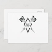 Dartpfeile überkreuz postkarte (Vorne/Hinten)