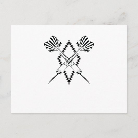 Dartpfeile überkreuz postkarte (Vorderseite)