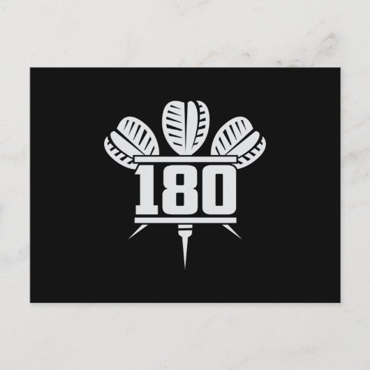 Darts 180 Dart Dartboard Bullseye Arrow Funny Gift Postkarte (Vorderseite)