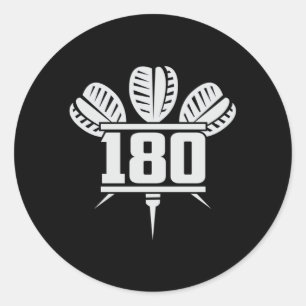 Darts 180 Dart Dartboard Bullseye Arrow Funny Gift Runder Aufkleber