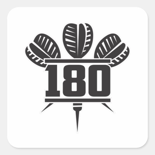 Darts 180 Dart Dartboard Bullseye Arrow Geschenkid Quadratischer Aufkleber (Vorderseite)