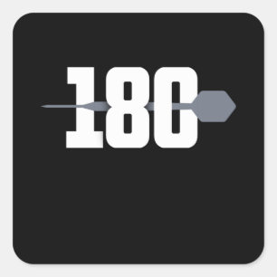 Darts 180 Dart Throwing Geschenk für Dartist Quadratischer Aufkleber