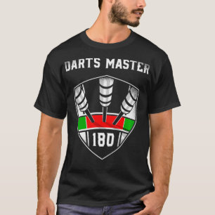 Darts 180 Emblem oder Ton 80 Darts Master Darts T-Shirt