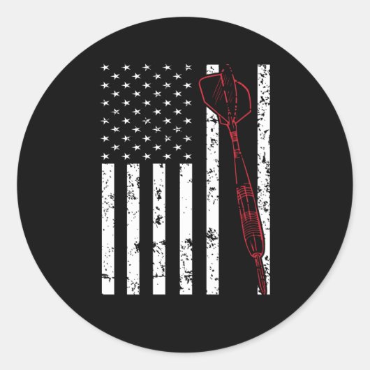 Darts America Flag Darts Throw Colorful 180 Runder Aufkleber (Vorderseite)