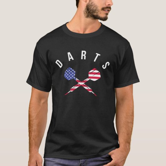 Darts American Flag For Dart Throwing Champs T-Shirt (Vorderseite)