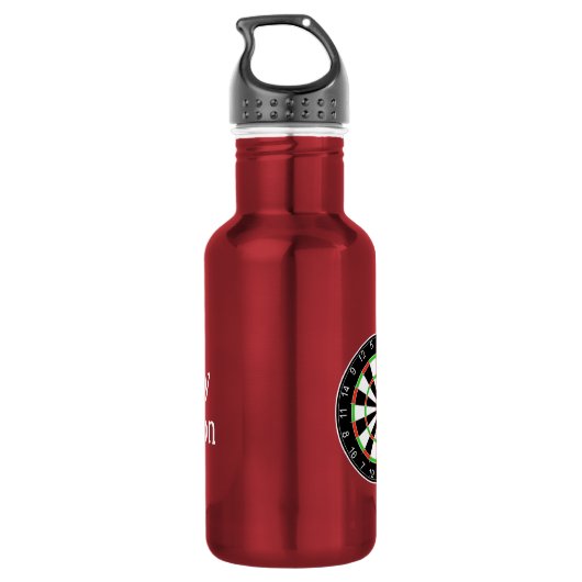 Darts and Dartboard personalized Edelstahlflasche (Rückseite)