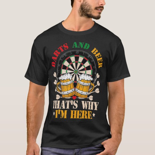 Darts Beer Funny für Dart Player T-Shirt (Vorderseite)